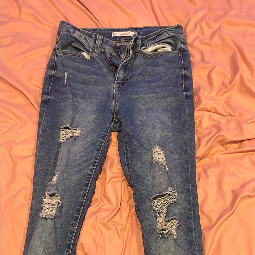 Distressed Blue Jeans for Women